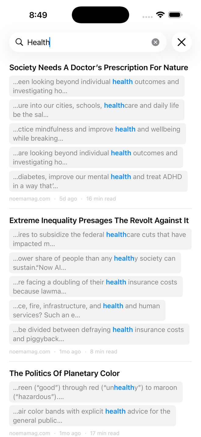 Moji full-text search